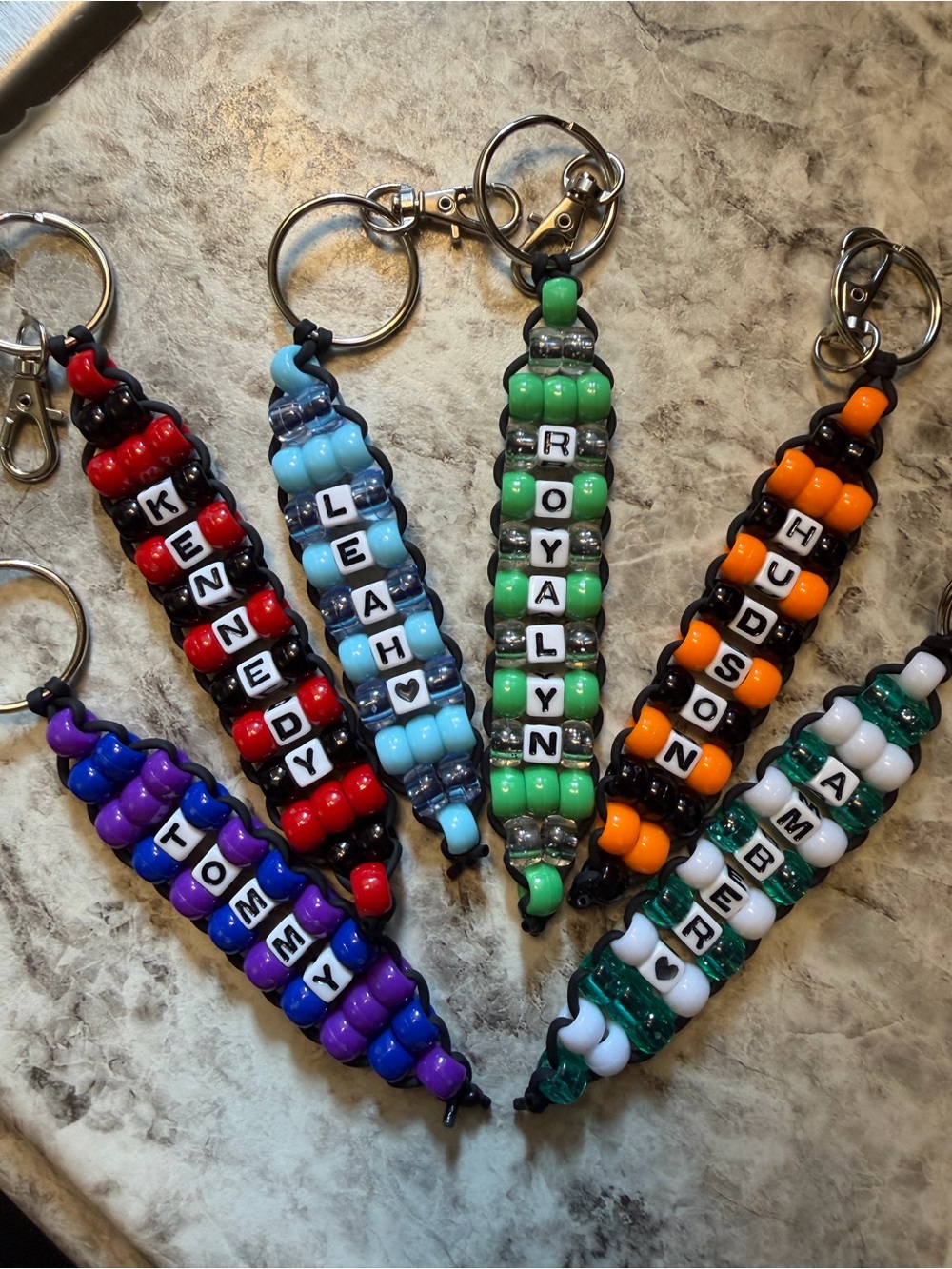 Personalized Beaded Keychain - Green
